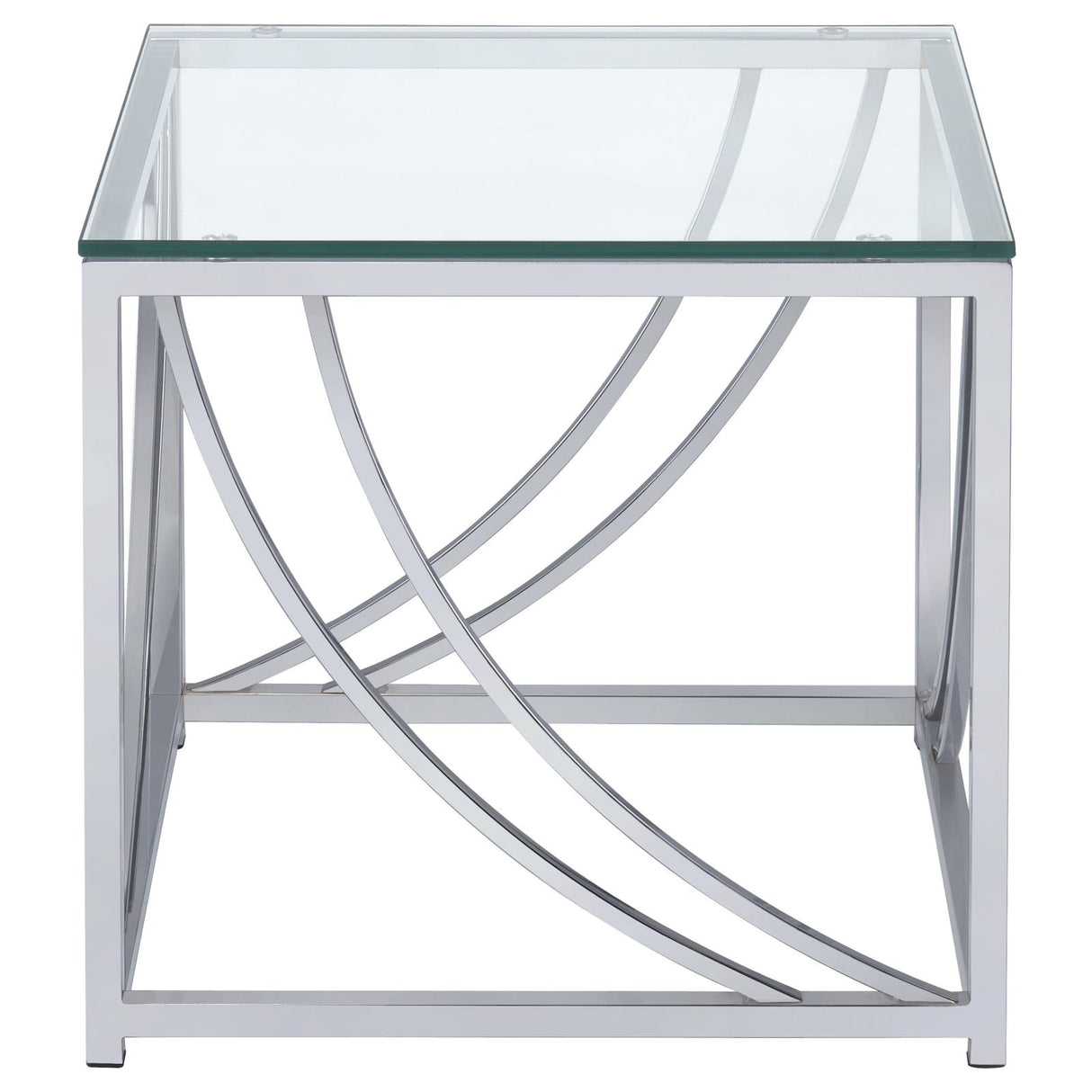 Lille Chrome Glass Top Square End Table Accents from Coaster - Luna Furniture