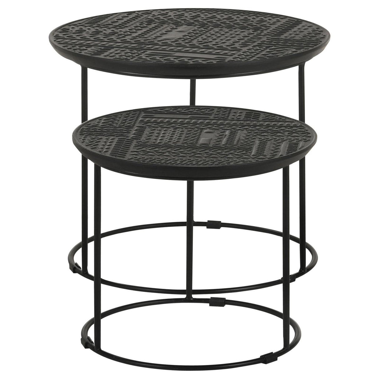 Loannis Matte Black 2-Piece Round Nesting Table from Coaster - Luna Furniture