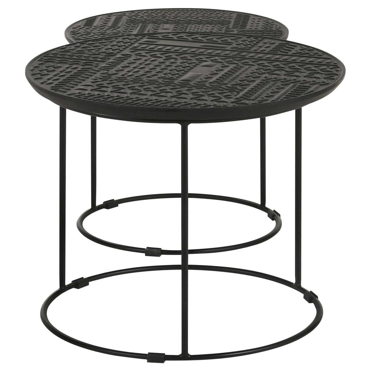 Loannis Matte Black 2-Piece Round Nesting Table from Coaster - Luna Furniture