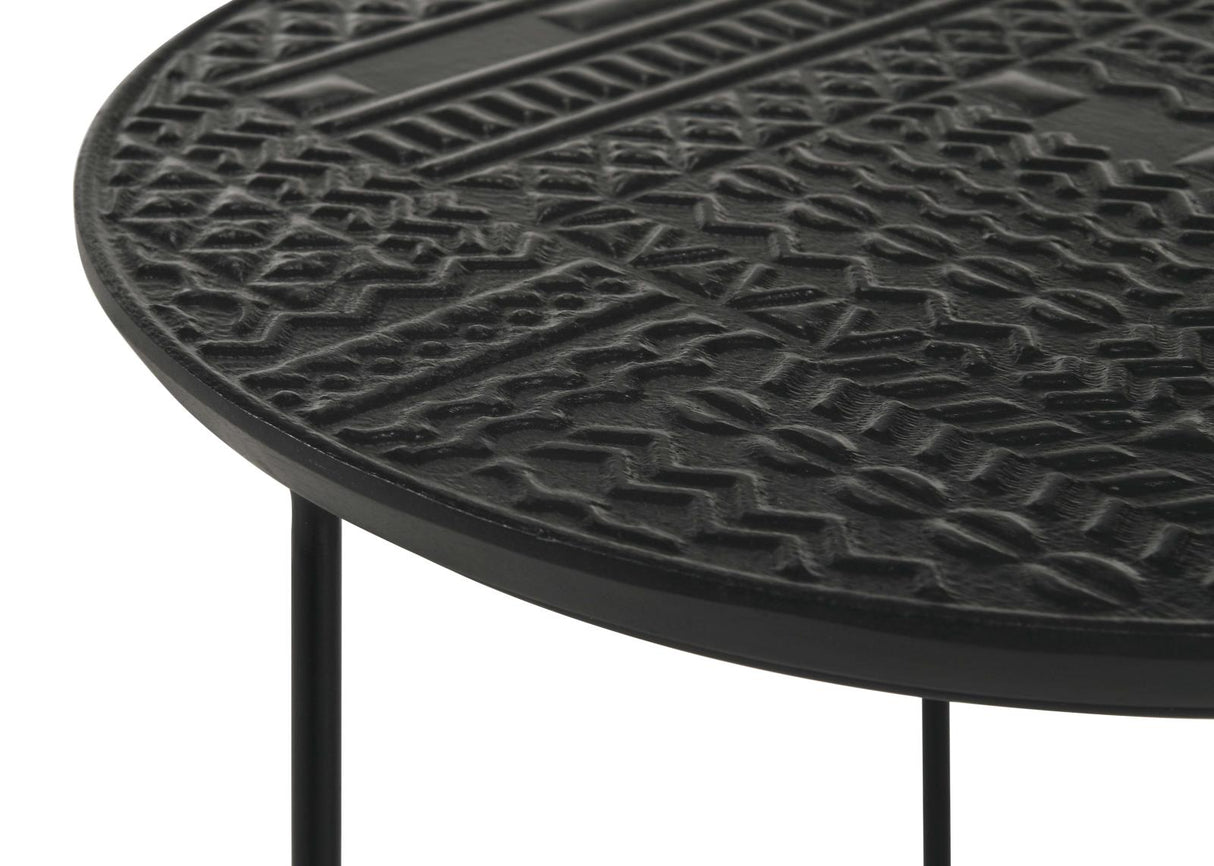 Loannis Matte Black 2-Piece Round Nesting Table from Coaster - Luna Furniture