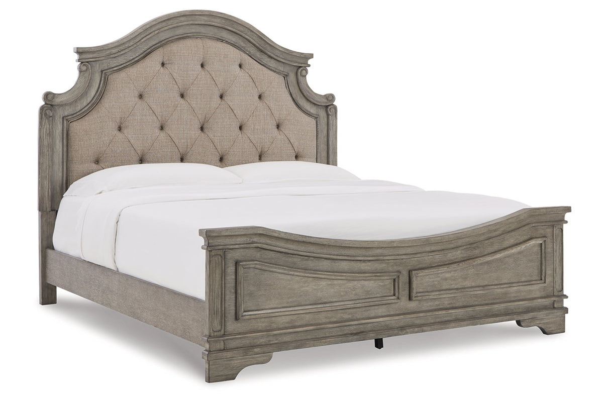 Lodenbay Antique Gray King Upholstered Panel Bed from Ashley - Luna Furniture