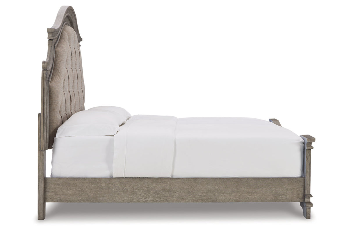 Lodenbay Antique Gray King Upholstered Panel Bed from Ashley - Luna Furniture