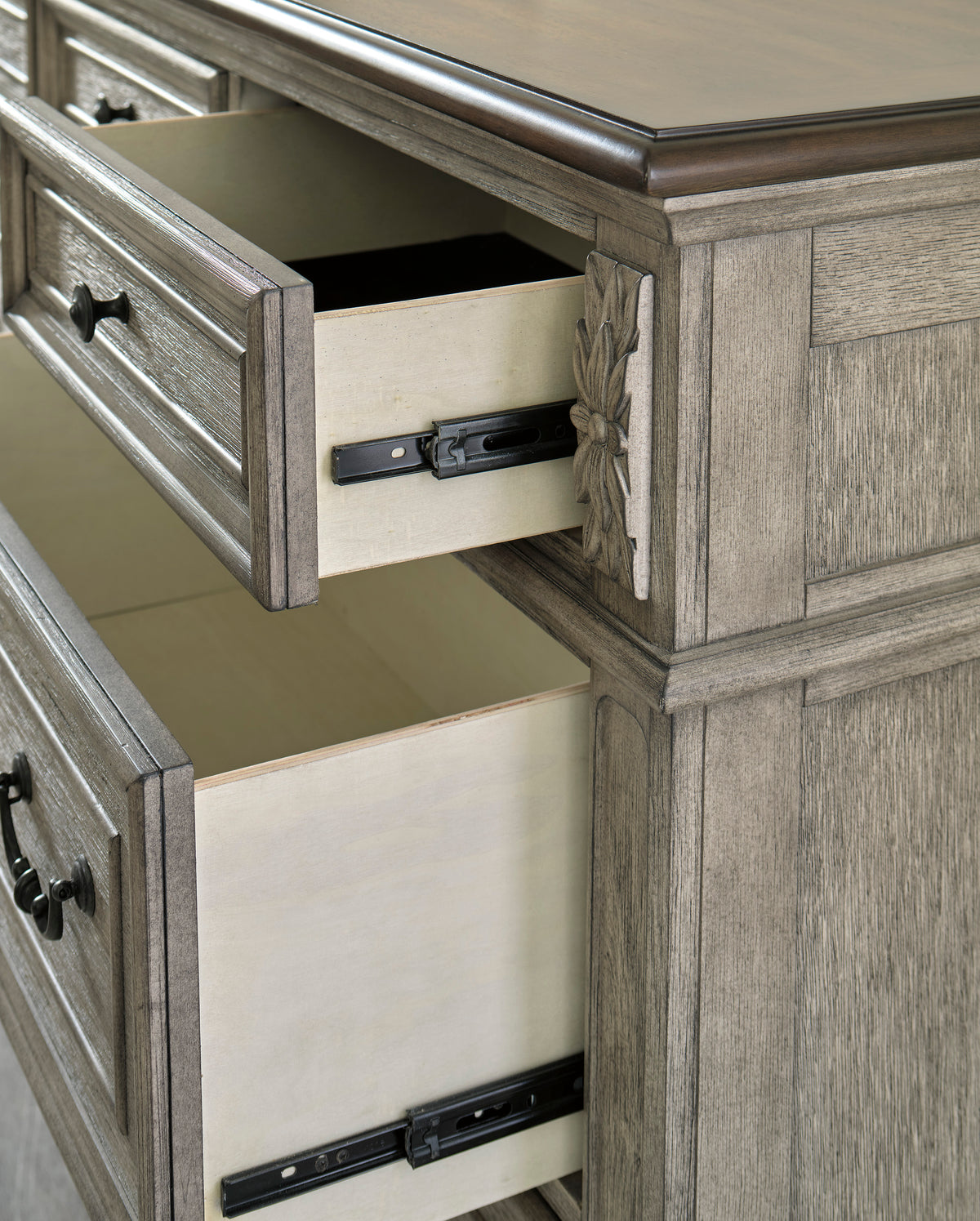 Lodenbay Antique Gray Upholstered Panel Bedroom Set from Ashley - Luna Furniture