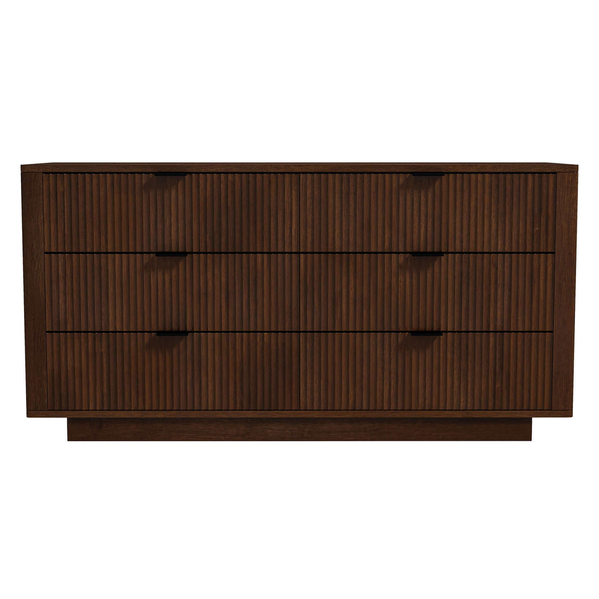 Home Lola Mid Century Modern Walnut Dresser with 6 Drawers