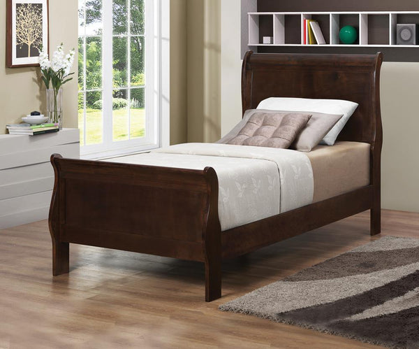 Louis Philippe Cappuccino Twin Panel Sleigh Bed