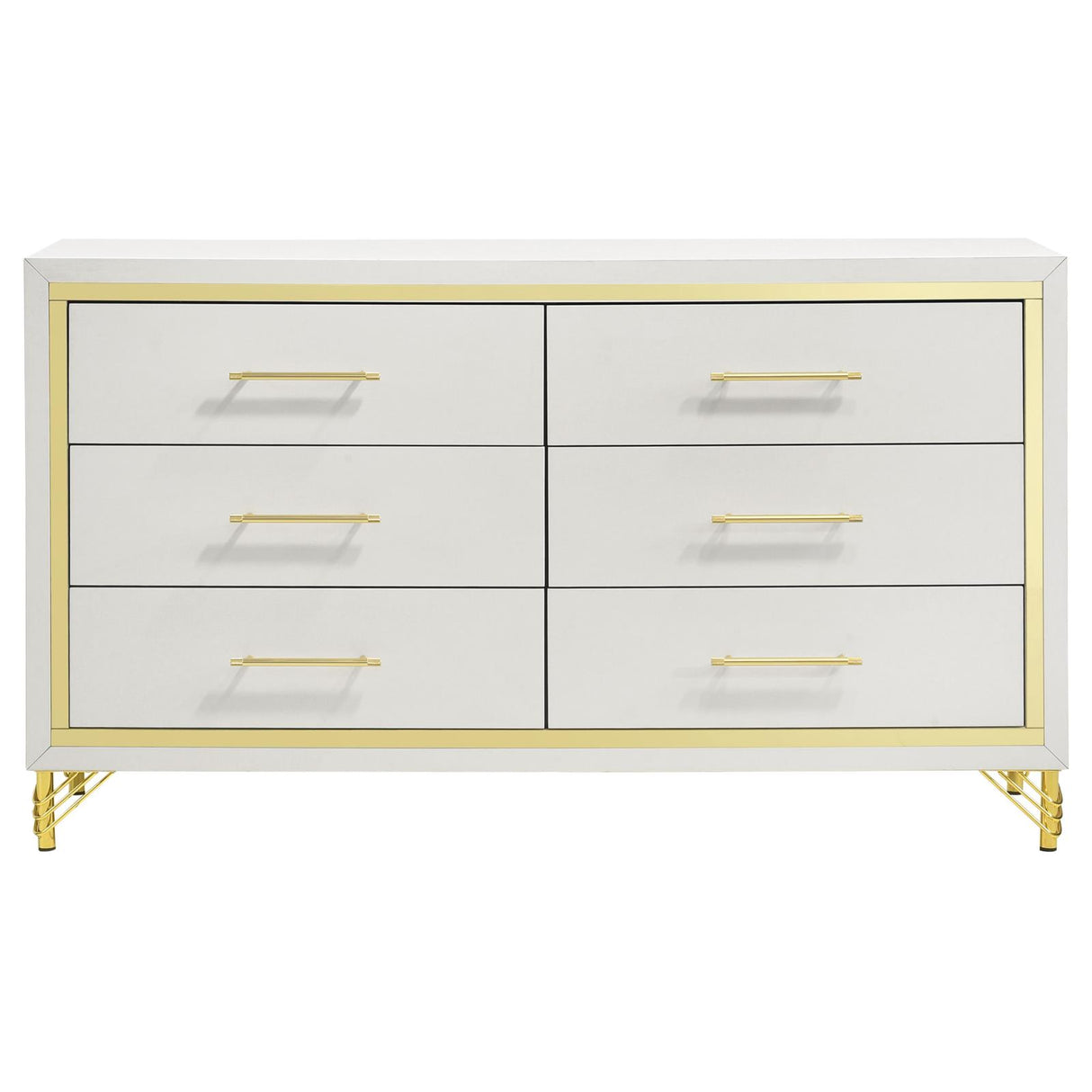 Lucia Beige Bedroom Set with Upholstered Wingback Panel Bed from Coaster - Luna Furniture
