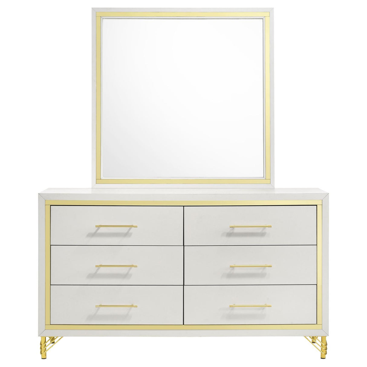 Lucia Beige Bedroom Set with Upholstered Wingback Panel Bed from Coaster - Luna Furniture