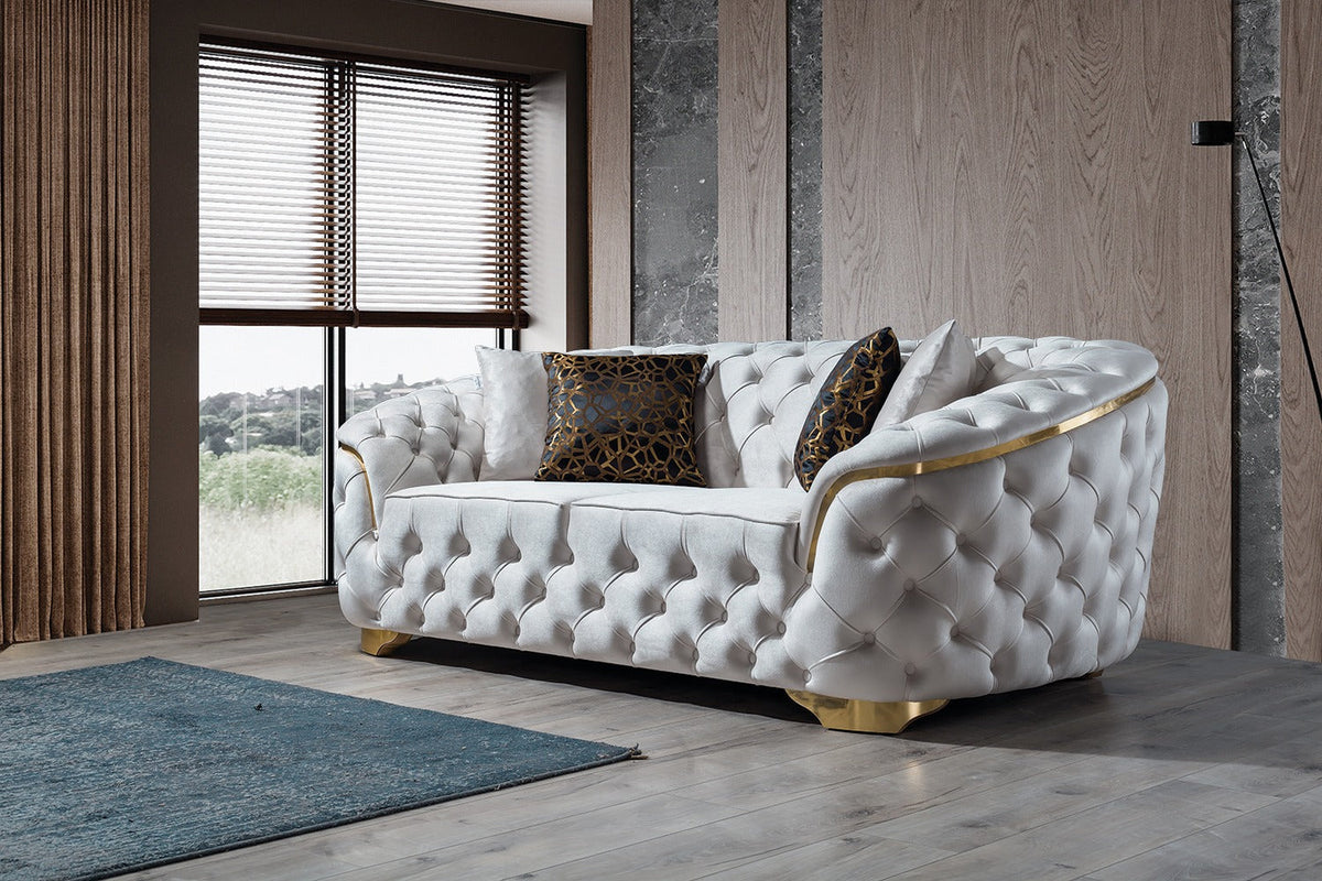 Lupino Ivory Velvet Loveseat from Nova Furniture - Luna Furniture