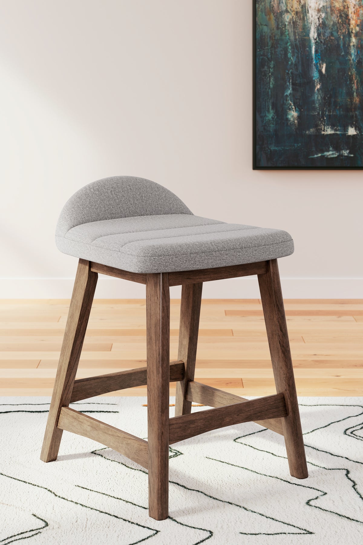 Lyncott Light Gray/Brown Counter Height Barstool, Set of 2 from Ashley - Luna Furniture