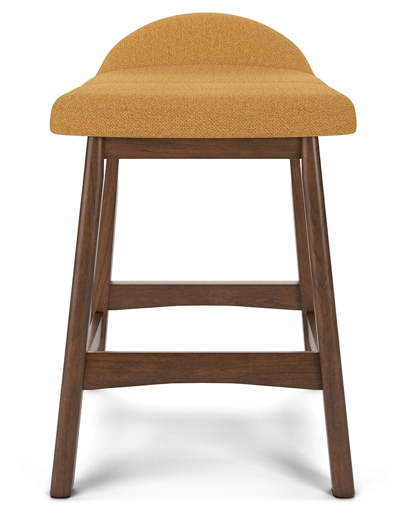 Lyncott Mustard/Brown Counter Height Barstool, Set of 2 from Ashley Furniture - Luna Furniture