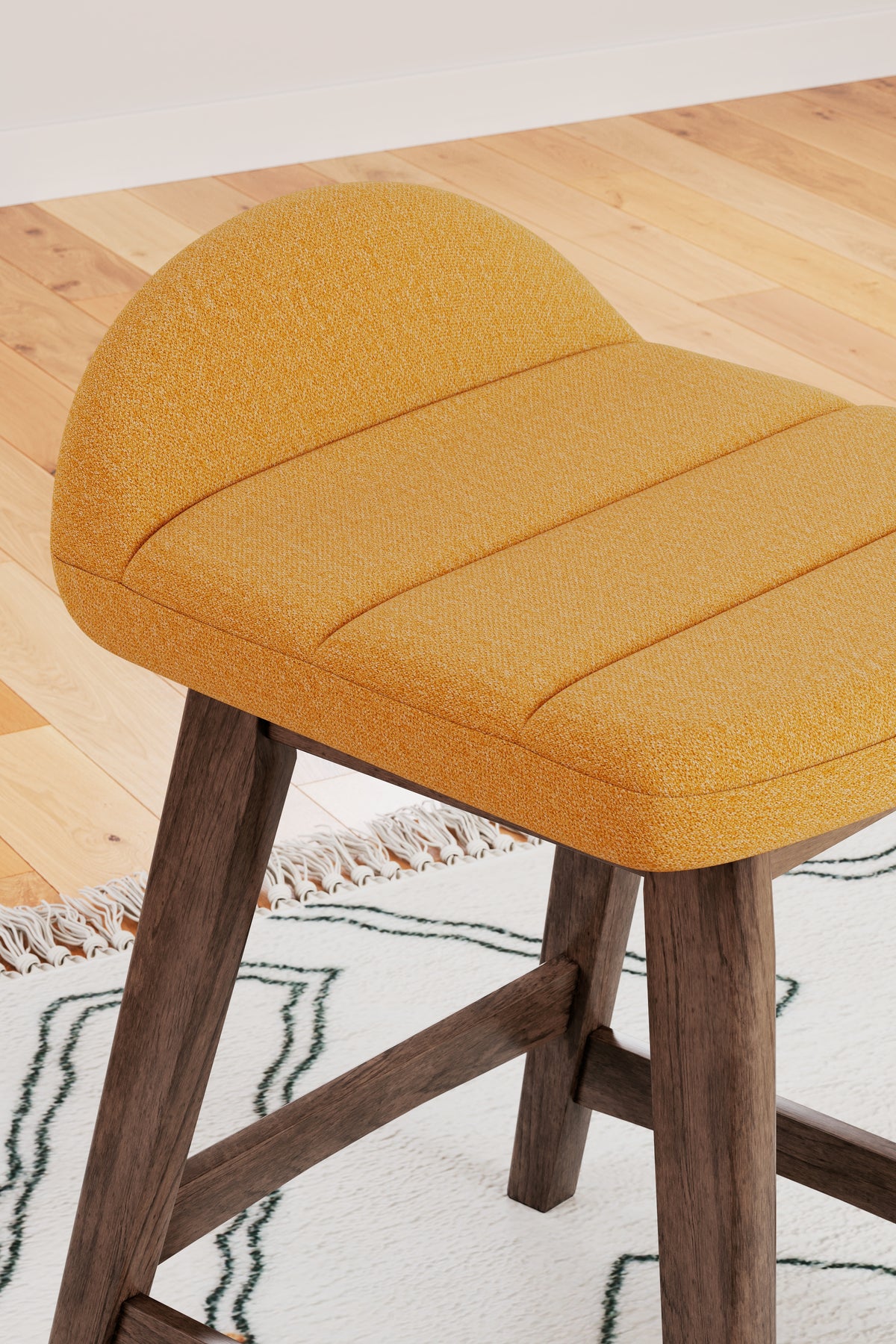 Lyncott Mustard/Brown Counter Height Barstool, Set of 2 from Ashley Furniture - Luna Furniture