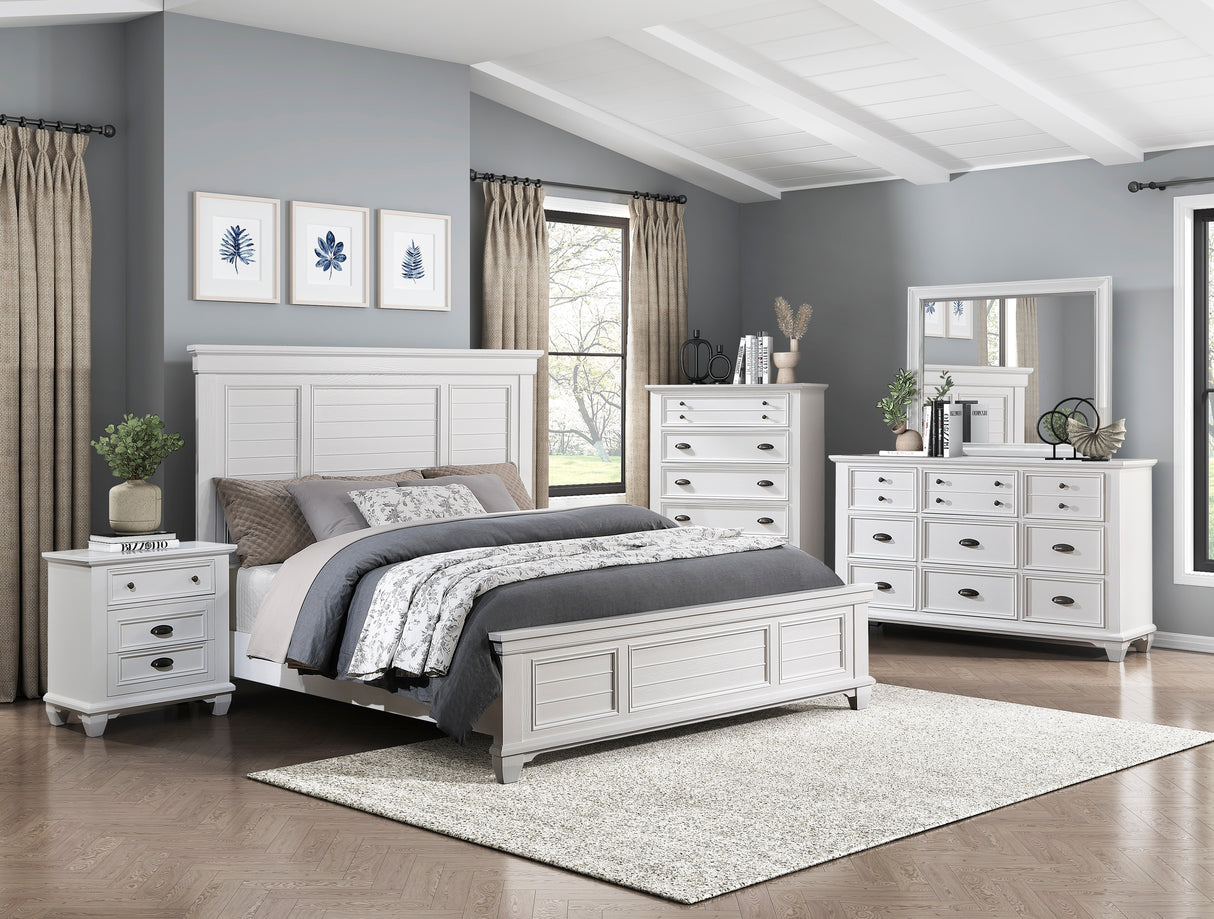 Mackinac White King Panel Bed from Homelegance - Luna Furniture