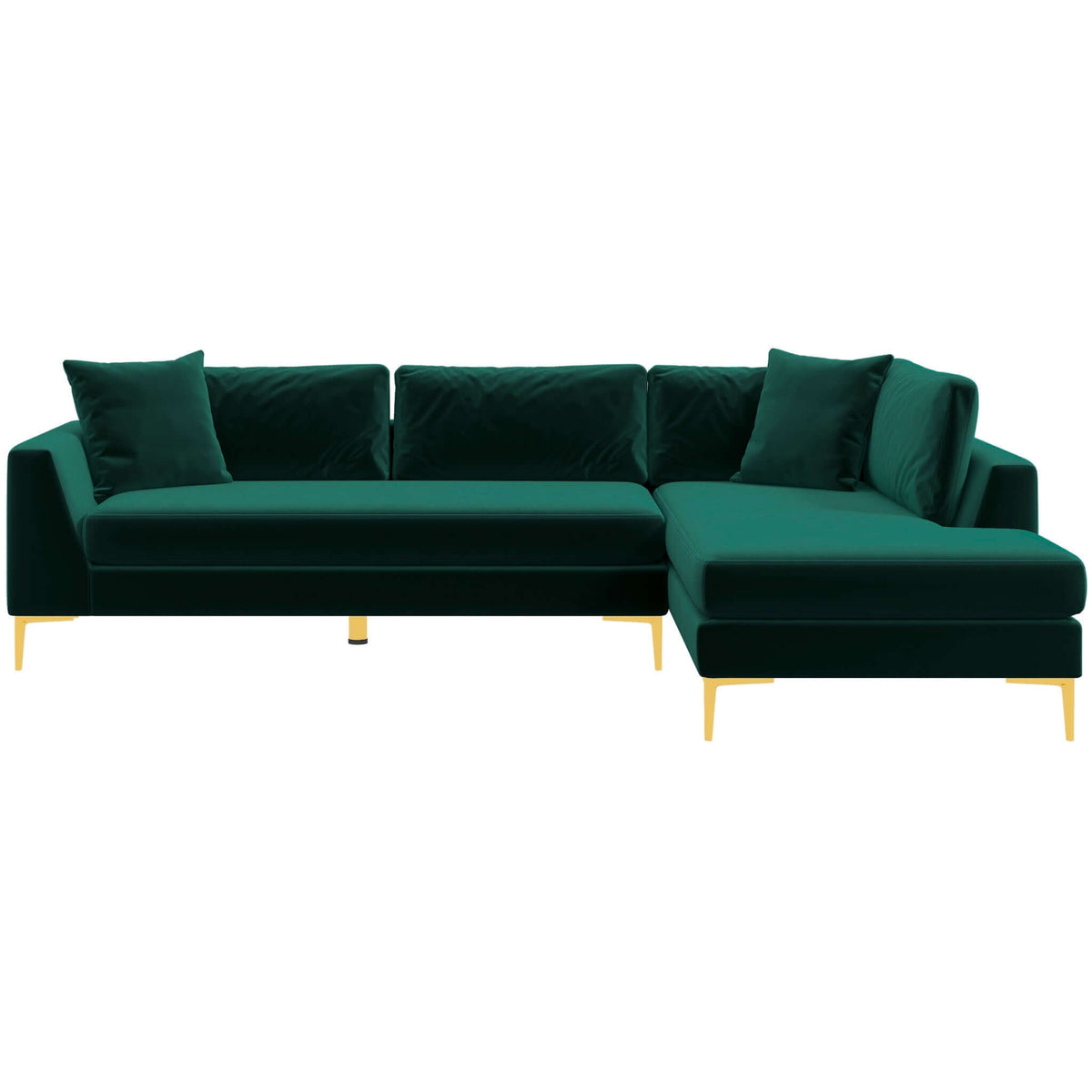 Mano Green Velvet RAF Sectional from Ashcroft Furniture - Luna Furniture