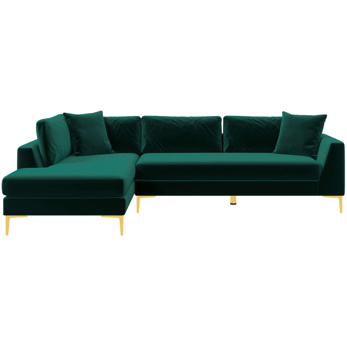 Mano Green Velvet RAF Sectional from Ashcroft Furniture - Luna Furniture