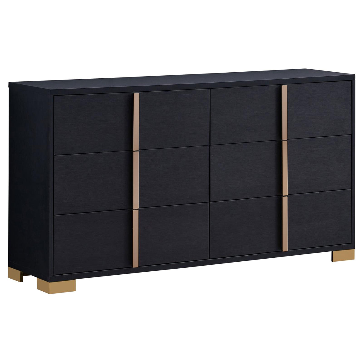 black wood 6 drawer dresser Marceline 6-drawer Dresser Black
