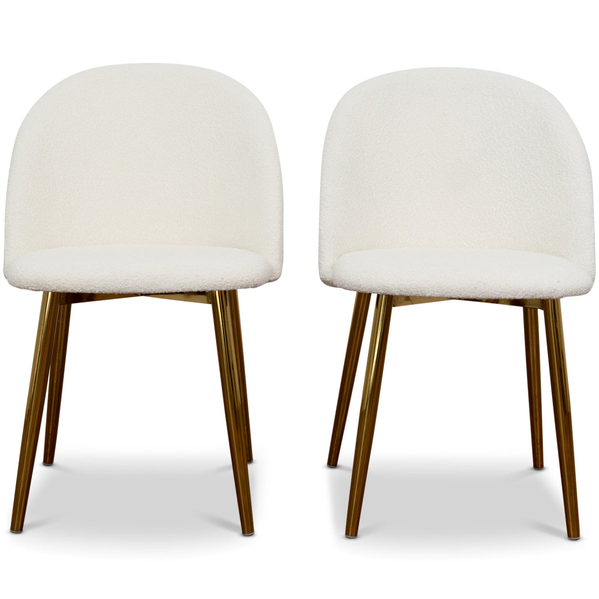Marion Mid Century Modern Dining Chair (Set of 2) Cream Boucle from Ashcroft Furniture - Luna Furniture