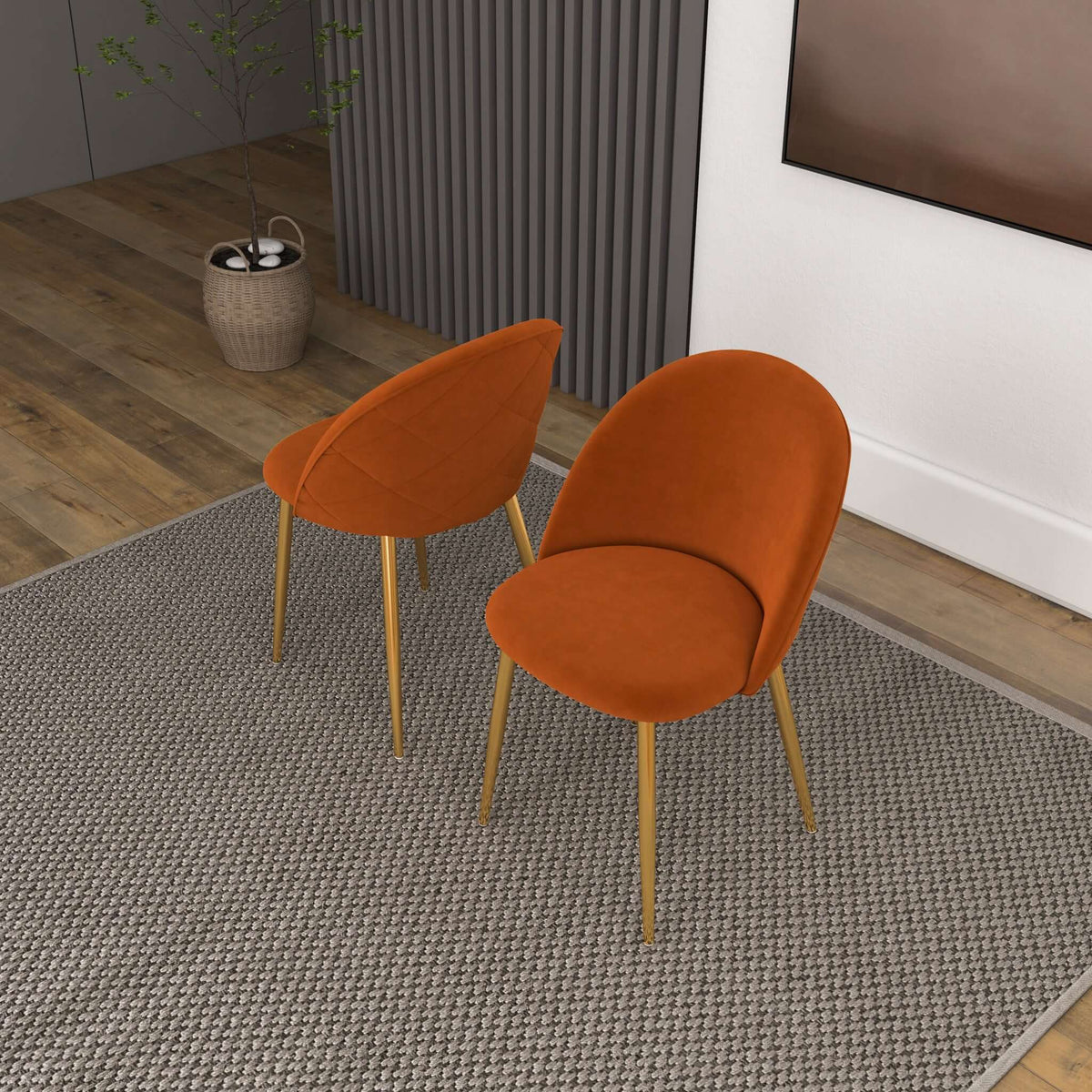 Marion Mid Century Modern Dining Chair (Set of 2) Cream Boucle from Ashcroft Furniture - Luna Furniture