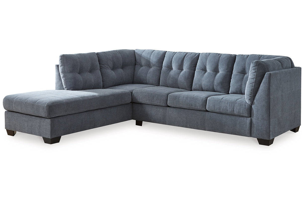 Marleton Denim 2-Piece LAF Chaise Sleeper Sectional from Ashley Furniture - Luna Furniture