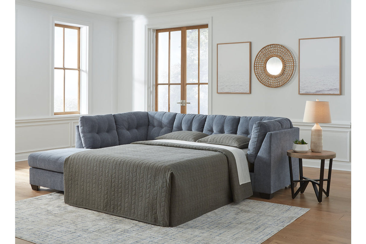Marleton Denim 2-Piece LAF Chaise Sleeper Sectional from Ashley Furniture - Luna Furniture