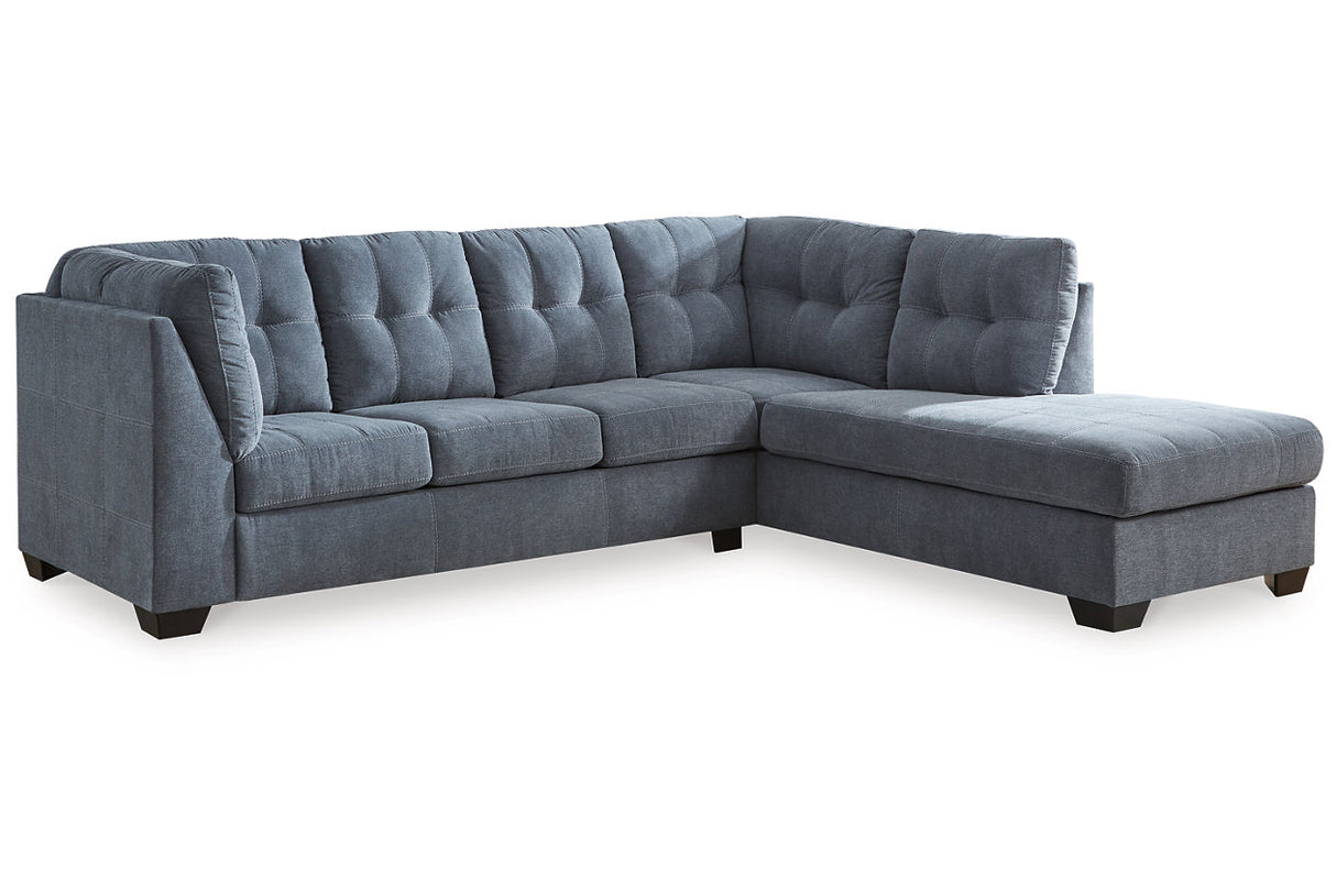 Marleton Denim 2-Piece RAF Chaise Sleeper Sectional from Ashley Furniture - Luna Furniture
