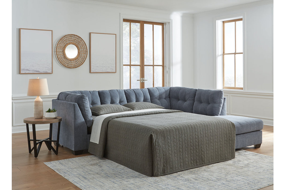 Marleton Denim 2-Piece RAF Chaise Sleeper Sectional from Ashley Furniture - Luna Furniture