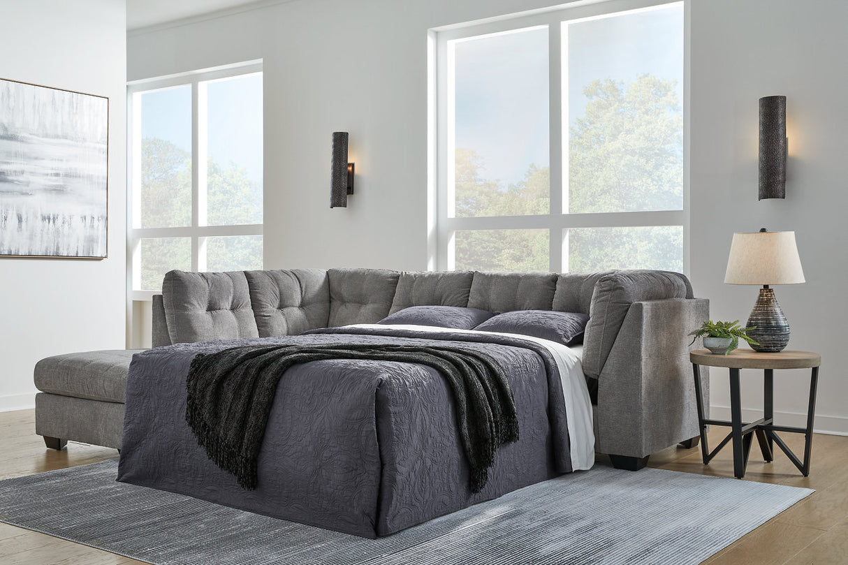 Marleton Gray 2-Piece LAF Chaise Sleeper Sectional from Ashley Furniture - Luna Furniture