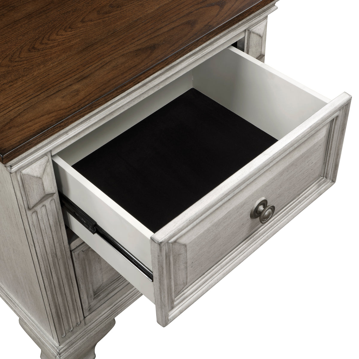 Marquette Gray/Brown Nightstand from Homelegance - Luna Furniture