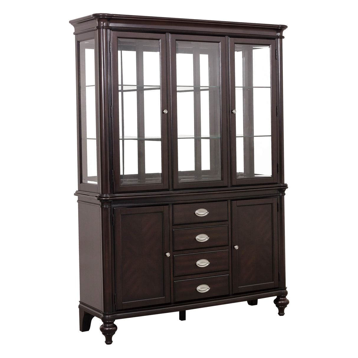 Marston Dark Cherry China Cabinet (Buffet & Hutch) from Homelegance - Luna Furniture