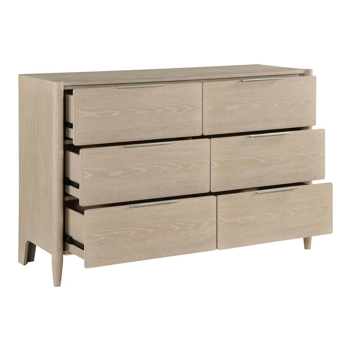 Matteo Light Oak 4-Piece Bedroom Set (Queen Bed, Nightstand, Dresser, Mirror) from Homelegance - Luna Furniture