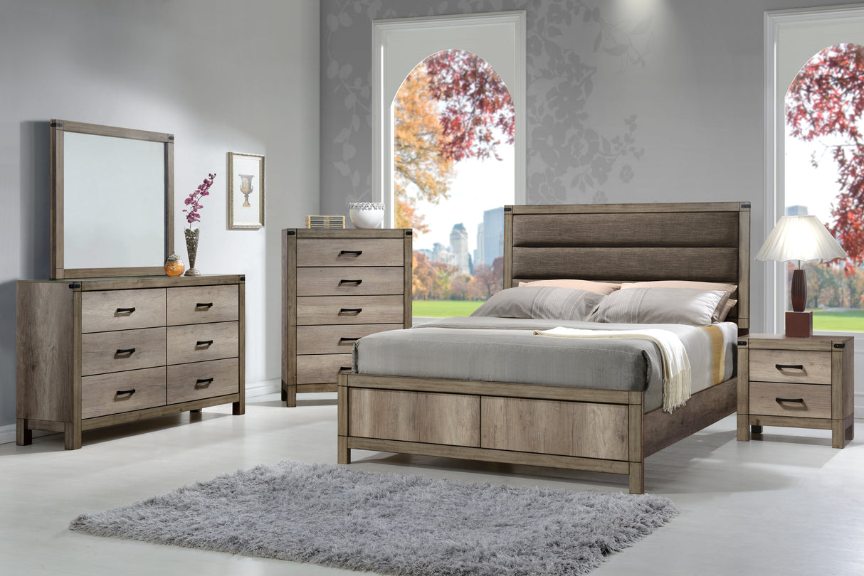 Matteo Melamine King Upholstered Panel Bed from Crown Mark - Luna Furniture