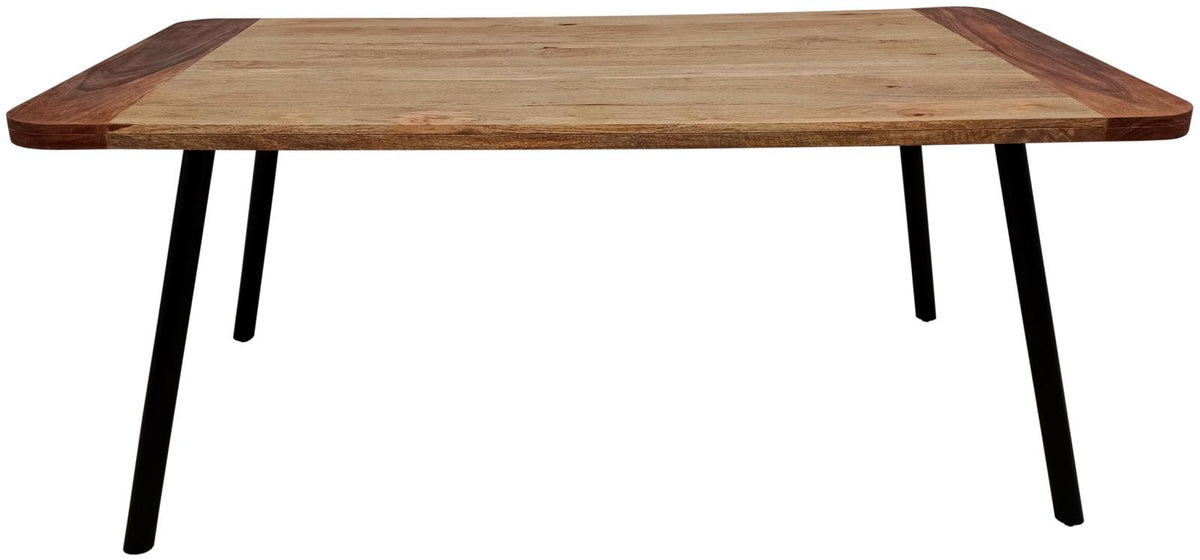 Maverick Natural Mango and Black Rectangular Tapered Legs Dining Table from Coaster - Luna Furniture