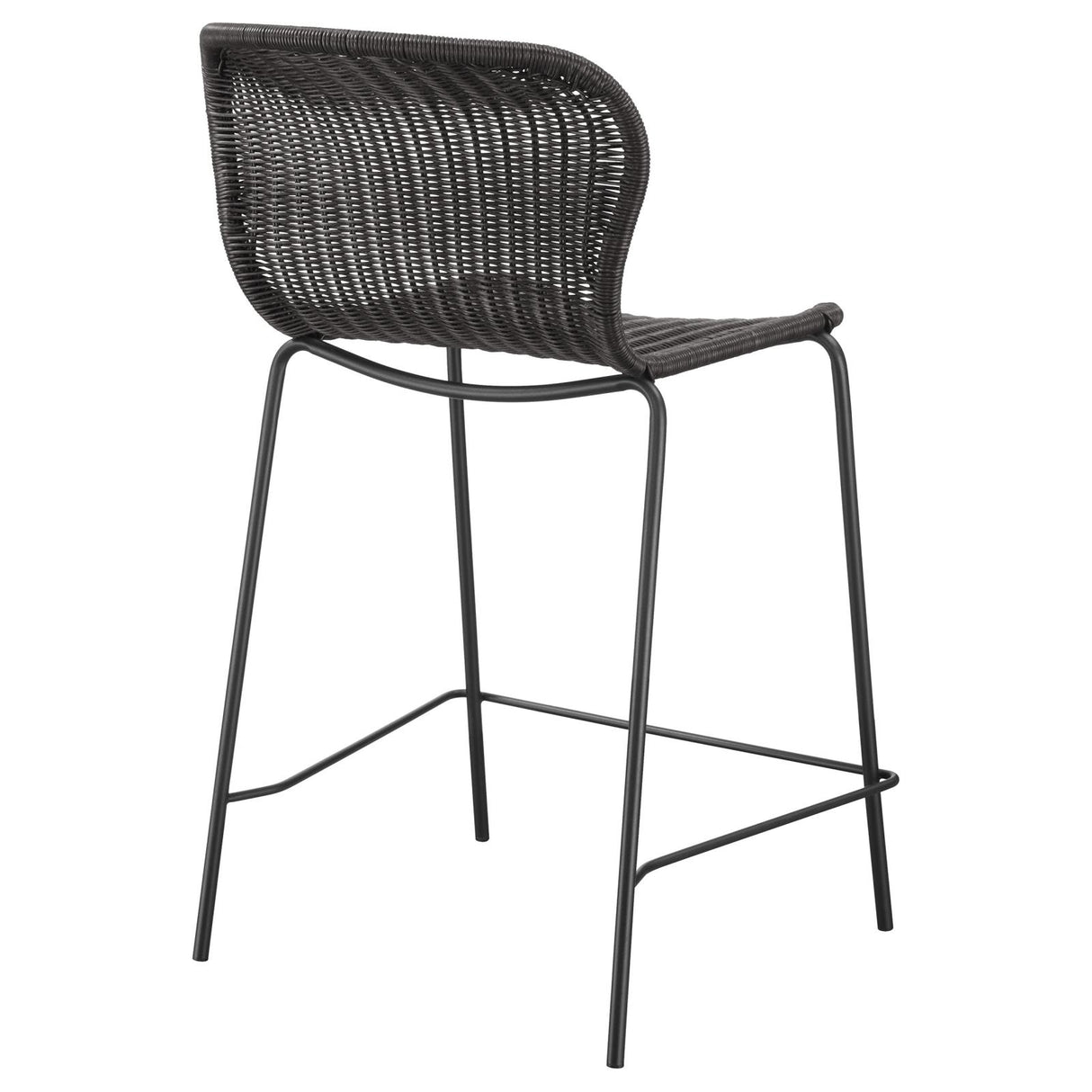 McKinley Brown and Sandy Black Upholstered Counter Height Stools with Footrest, Set of 2 from Coaster - Luna Furniture