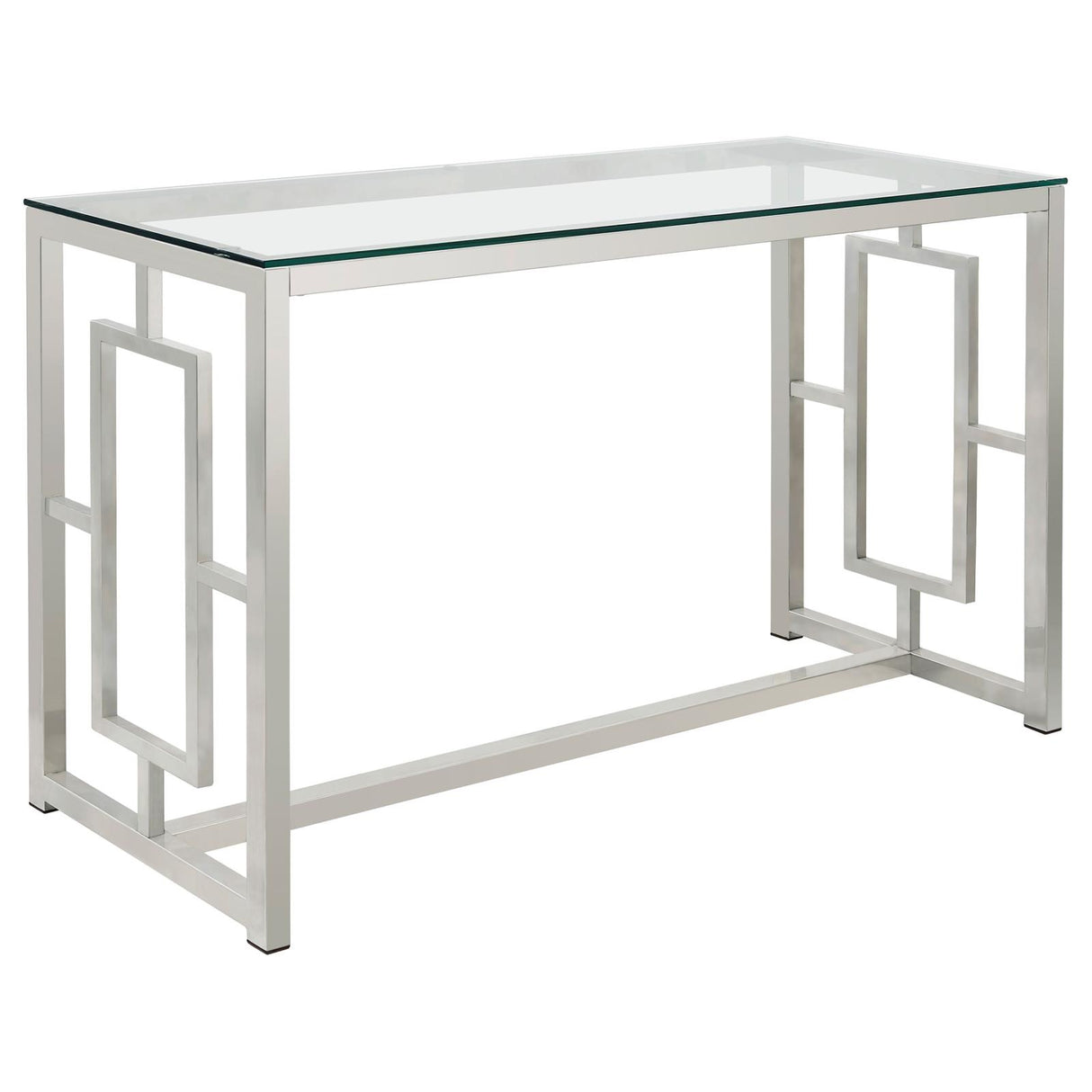 Merced Nickel Rectangle Glass Top Sofa Table from Coaster - Luna Furniture