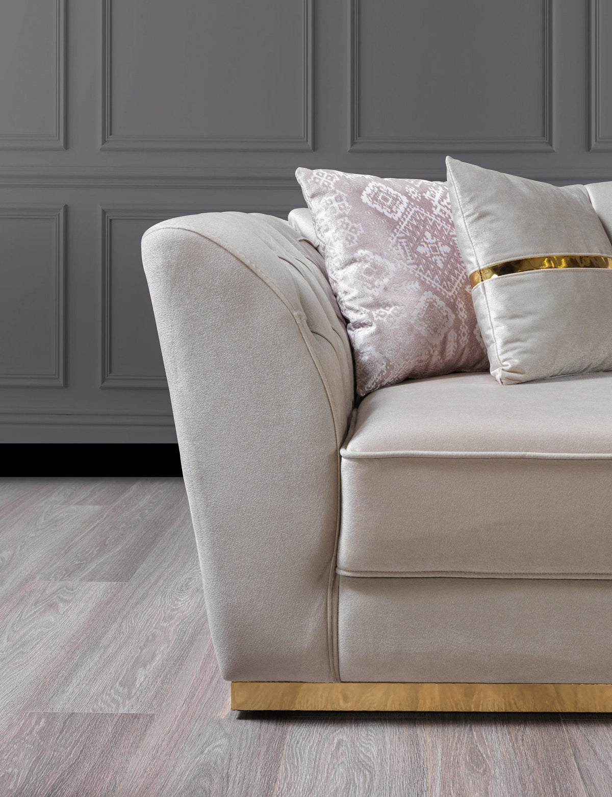 Milena Ivory Velvet Sofa & Loveseat from Nova Furniture - Luna Furniture