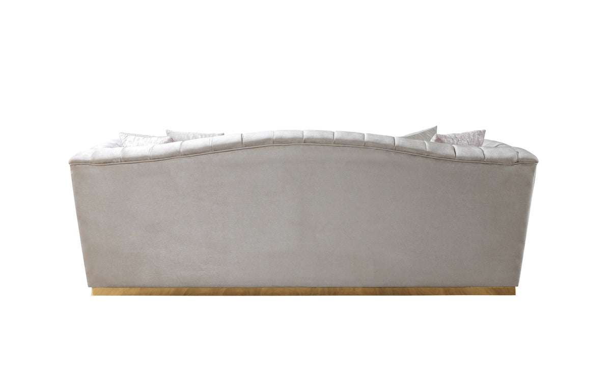Milena Ivory Velvet Sofa & Loveseat from Nova Furniture - Luna Furniture