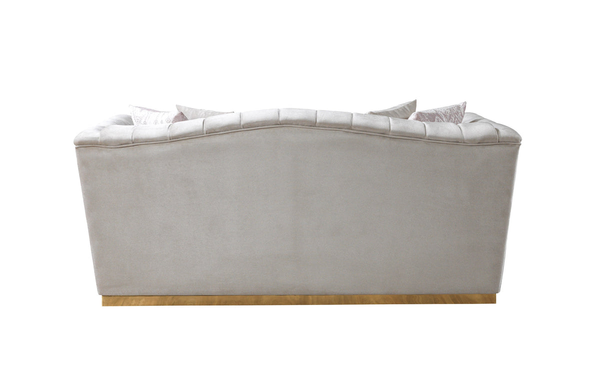 Milena Ivory Velvet Sofa & Loveseat from Nova Furniture - Luna Furniture