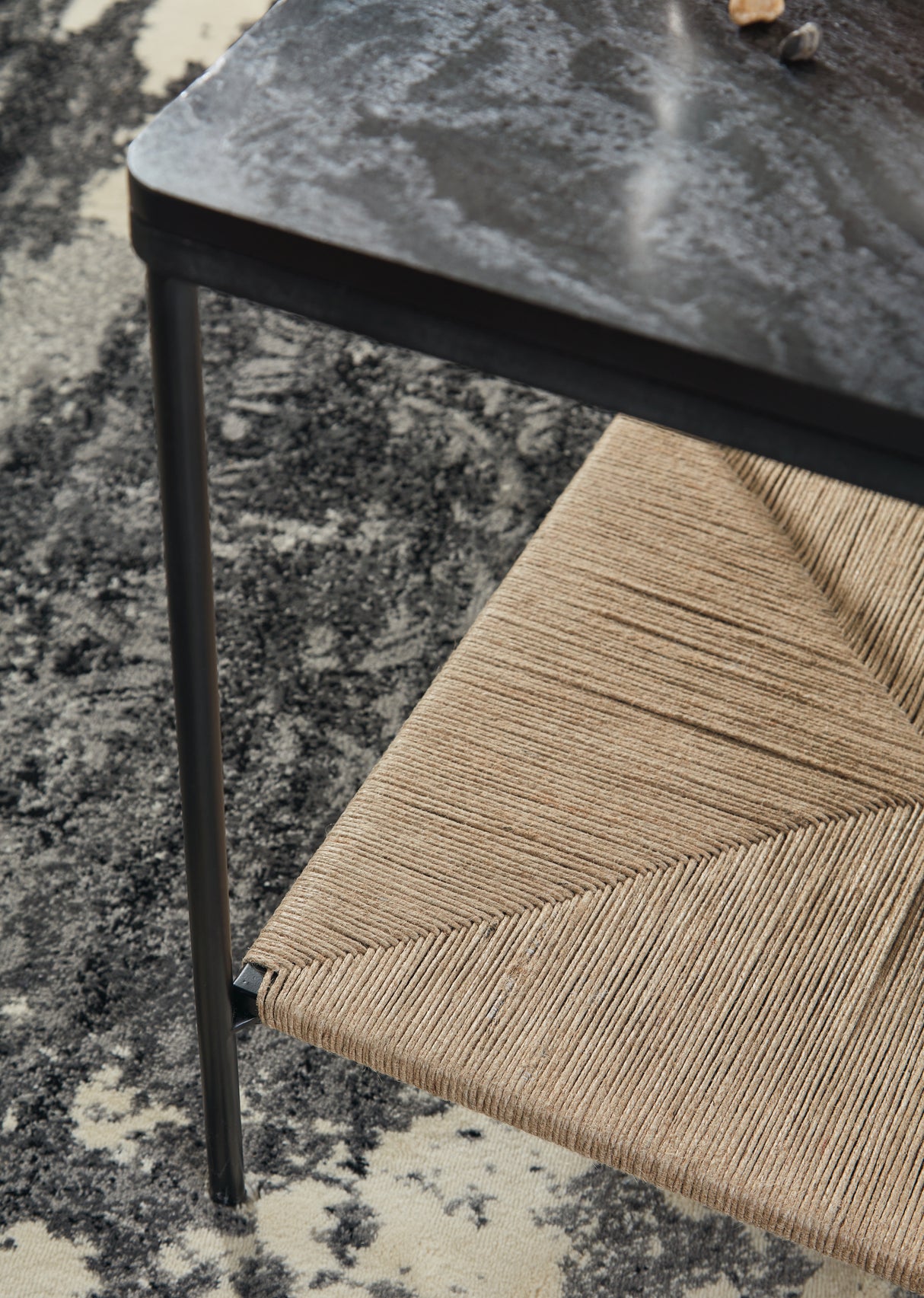 Minrich Black/Natural Accent Table from Ashley - Luna Furniture