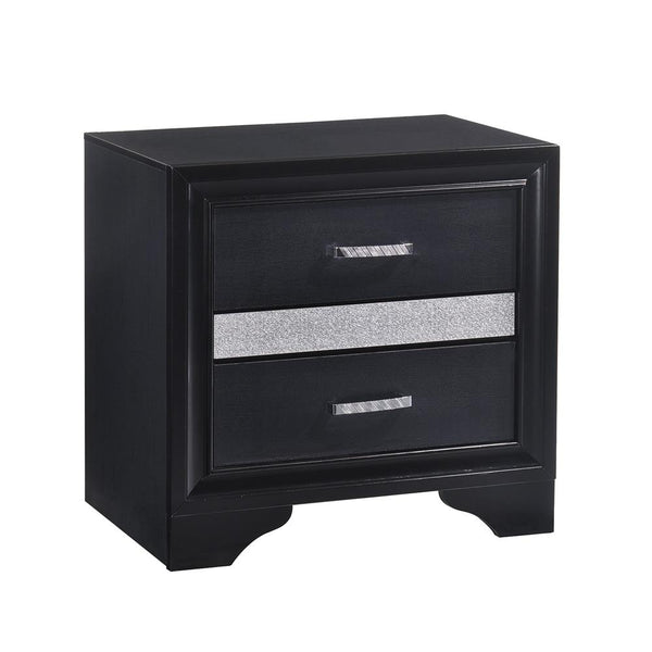 Miranda Black 2-Drawer Nightstand