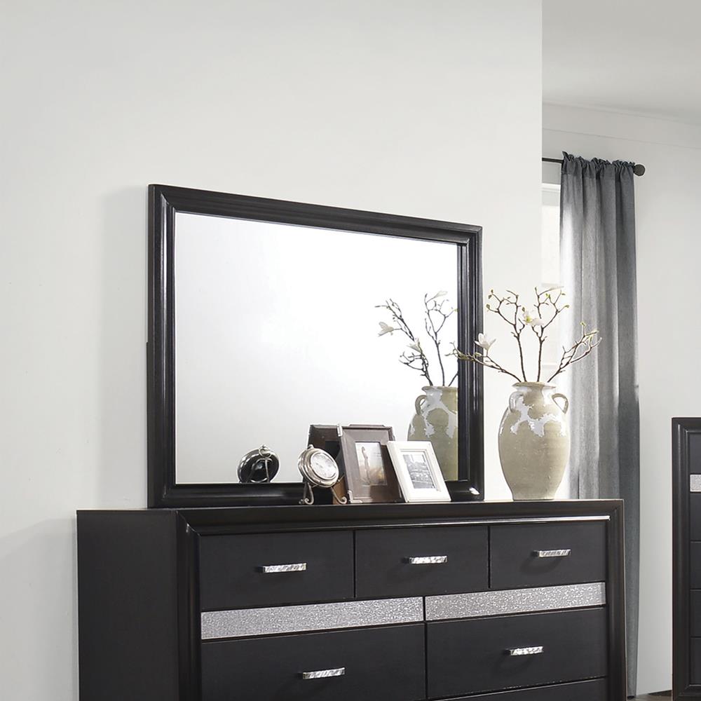 Miranda Black Rectangular Mirror (Mirror Only) from Coaster - Luna Furniture