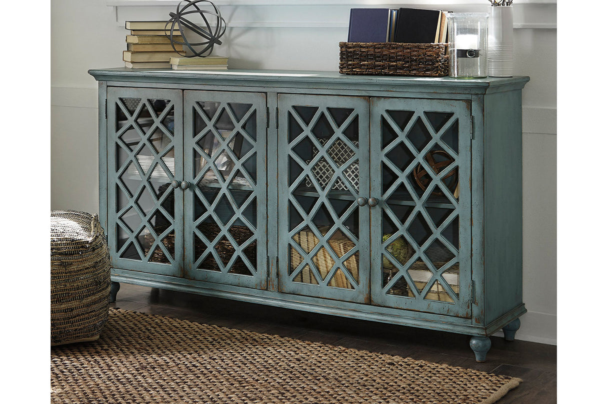 Mirimyn Antique Teal Accent Cabinet from Ashley - Luna Furniture