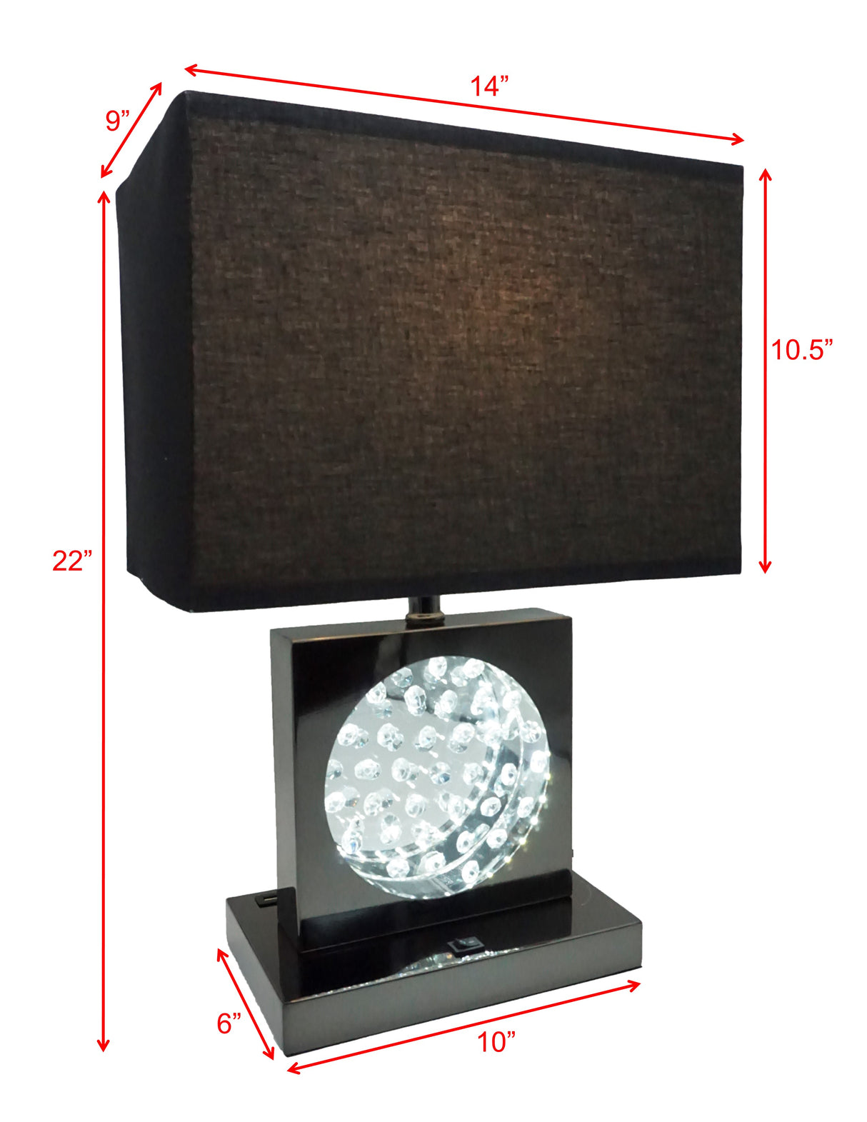Monica Black Nickel Table Lamp from Crown Mark - Luna Furniture