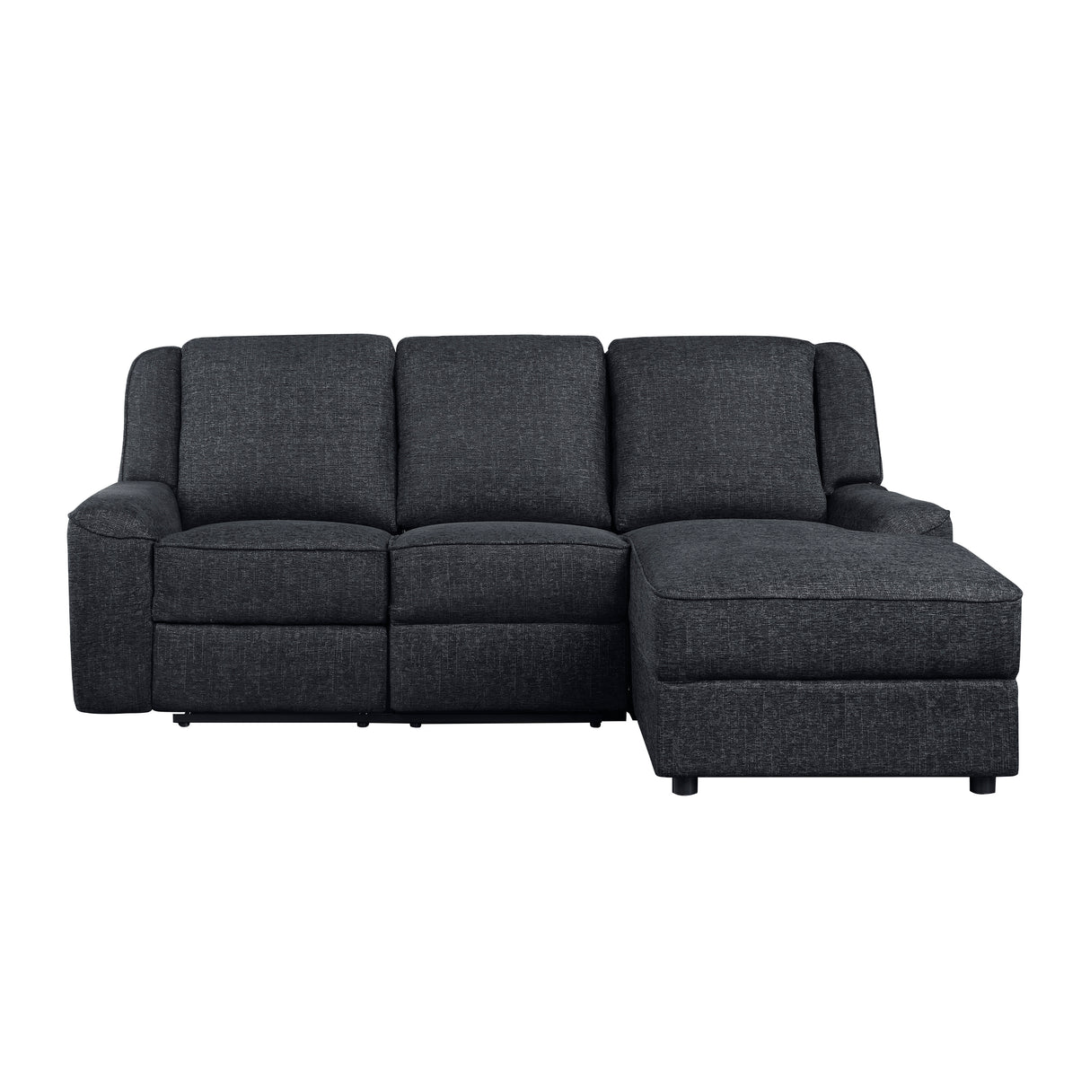 Monterey Ebony Chenille Reclining Sectional with Right Chaise from Homelegance - Luna Furniture