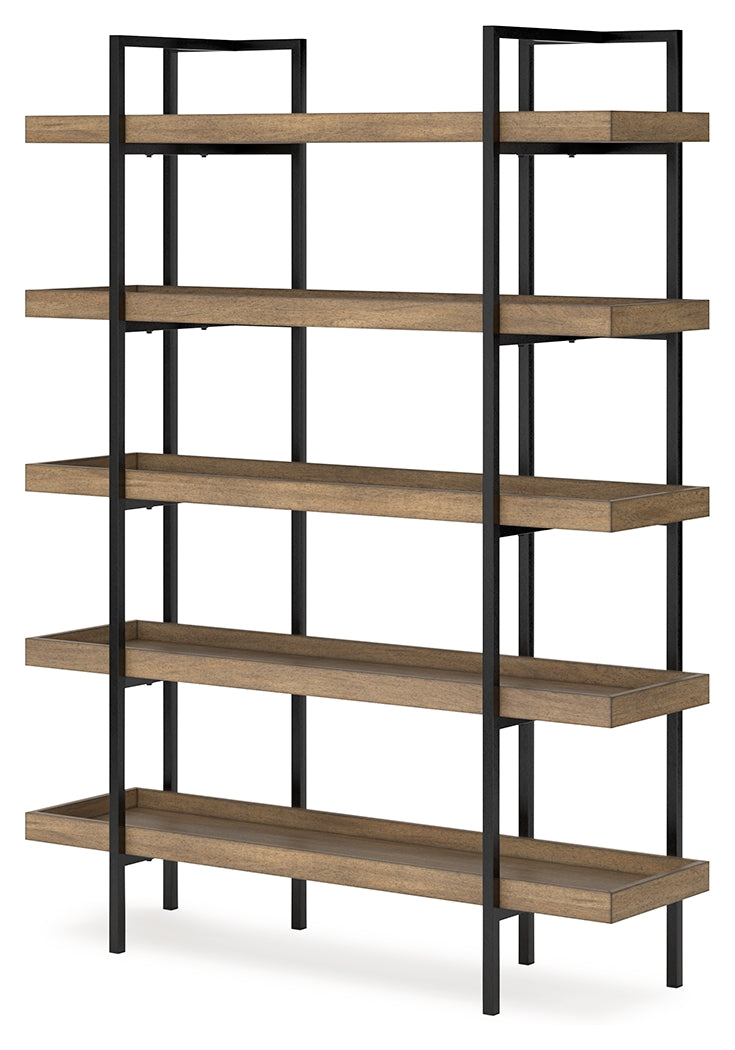 Montia Light Brown 76" Bookcase from Ashley - Luna Furniture