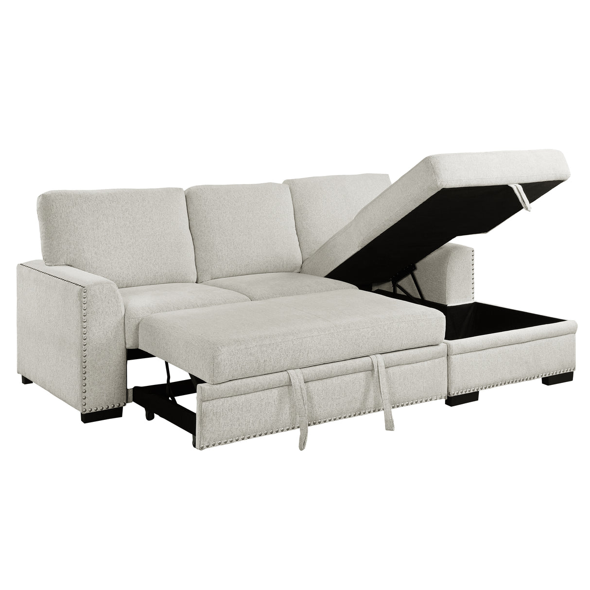 Morelia Beige RAF Storage Sleeper Sofa Chaise from Homelegance - Luna Furniture
