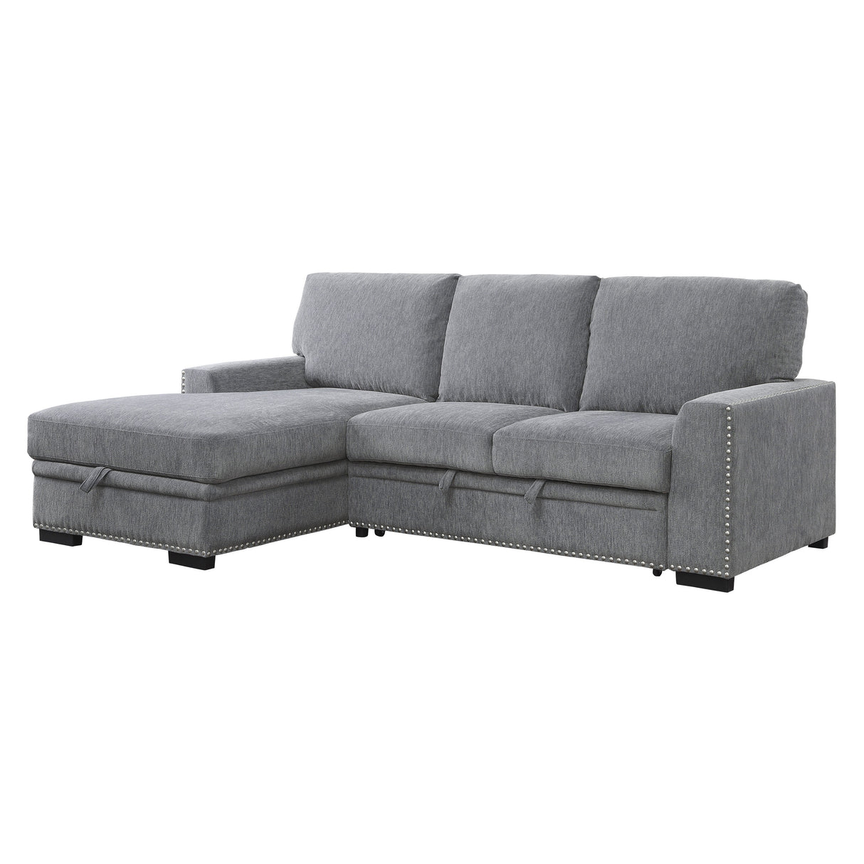 Morelia Gray LAF Storage Sleeper Sofa Chaise from Homelegance - Luna Furniture