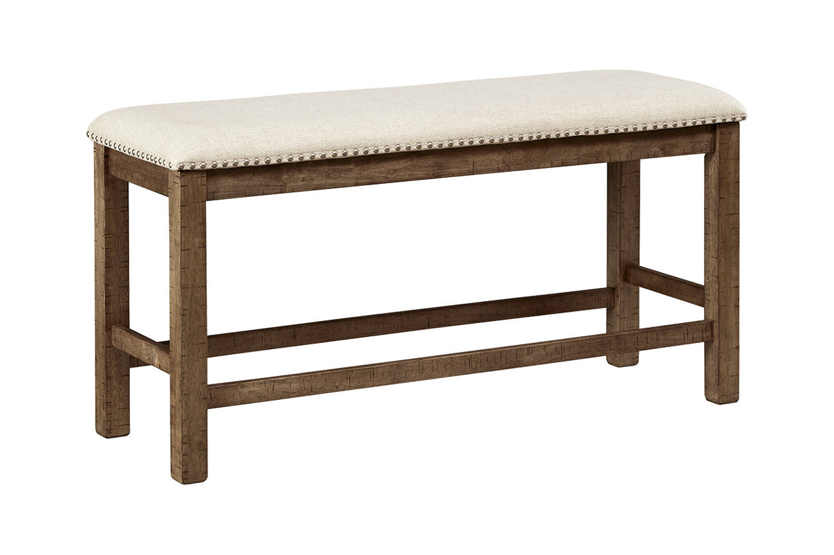 Moriville Grayish Brown Counter Height Bench from Ashley - Luna Furniture