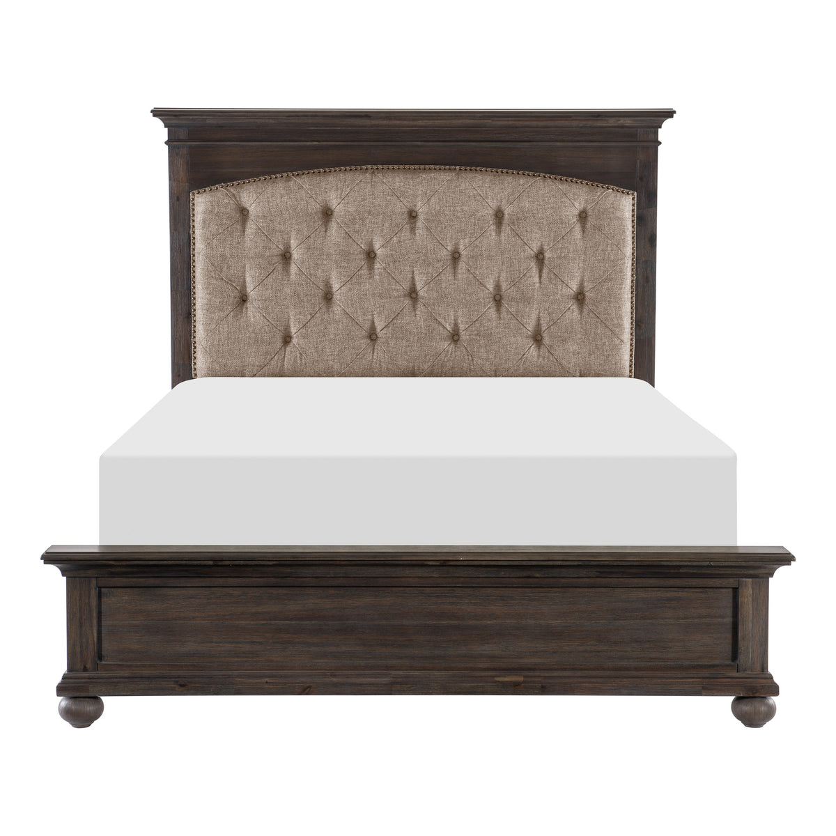 Motsinger Brown Queen Upholstered Panel Bed from Homelegance - Luna Furniture