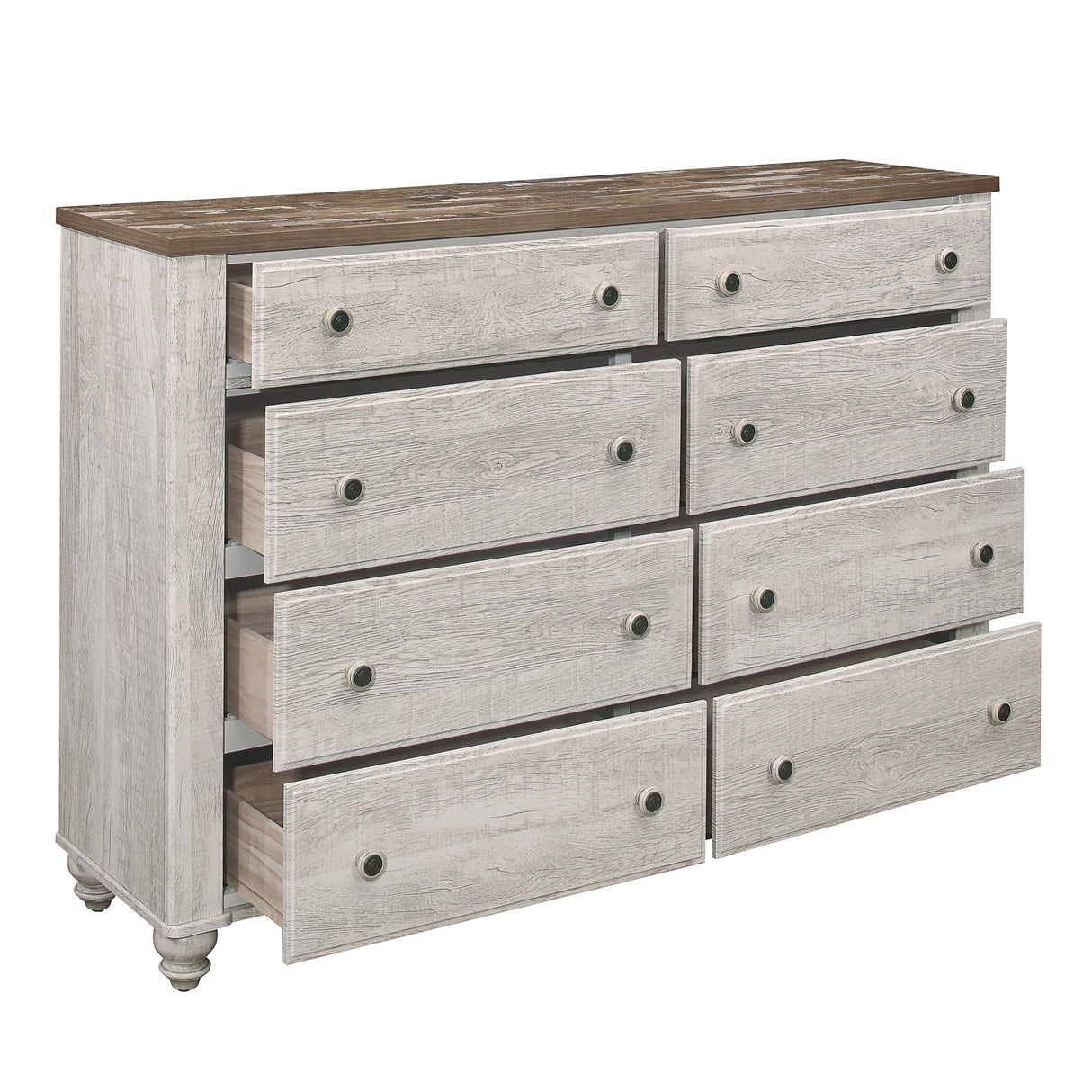 Nashville Antique White/Brown Dresser from Homelegance - Luna Furniture