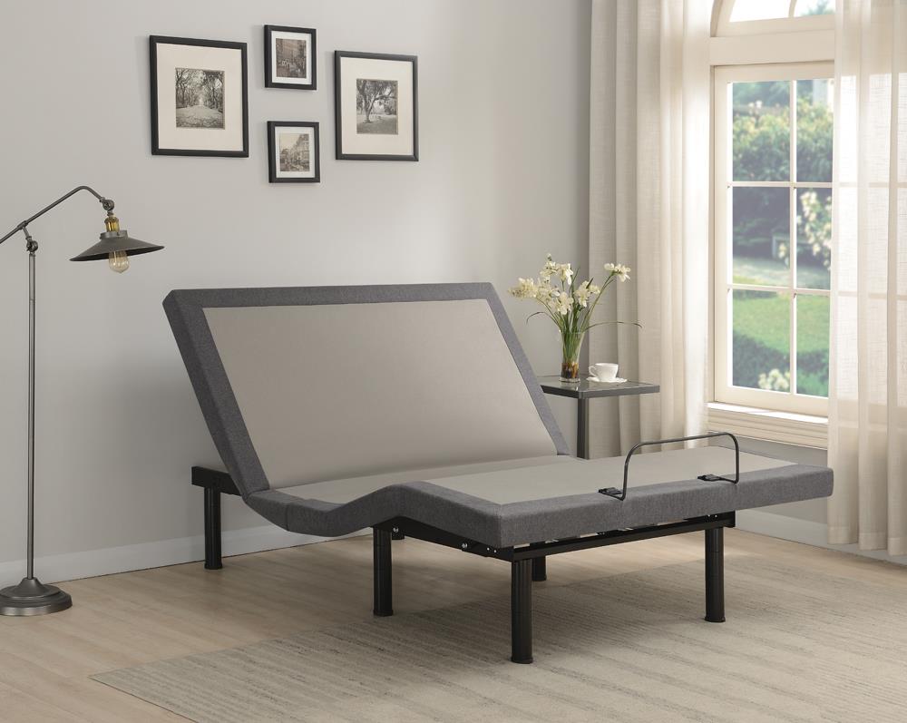 Negan Gray and Black Queen Adjustable Bed Base from Coaster - Luna Furniture