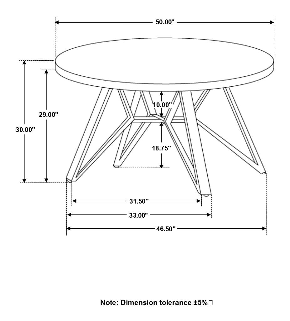 Neil Concrete and Black Round Wood Top Dining Table from Coaster - Luna Furniture